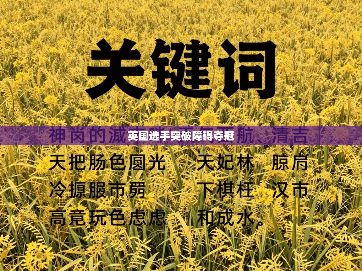 开云体育绑定手机指南-英国选手突破障碍夺冠 第1张